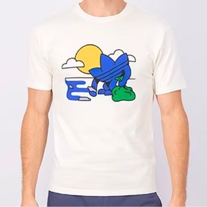 Adidas Originals trefoil recycles t-shirt in off white Large